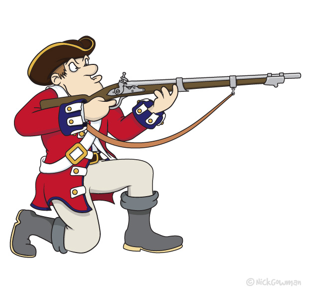 Cartoon soldier | Redcoat soldier cartoon keeping pirates at bay!