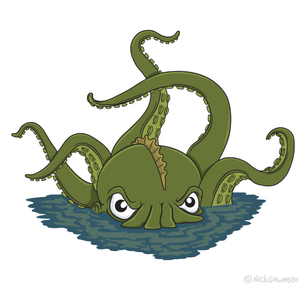 sea monster cartoon