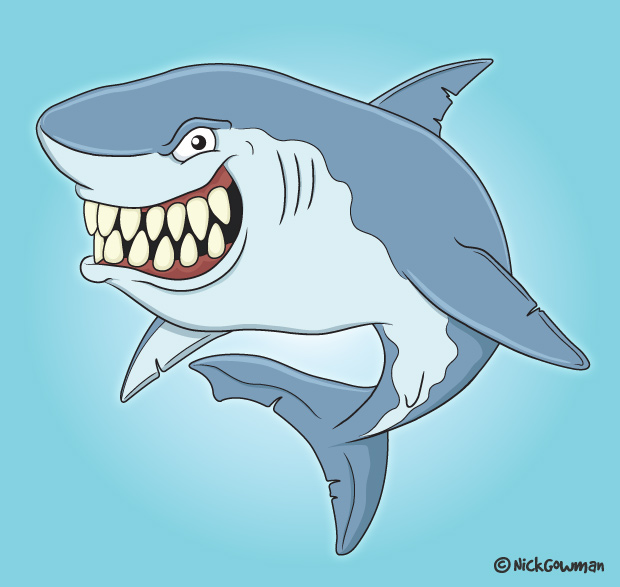 Cartoon shark | Shark illustration complete with point teeth!