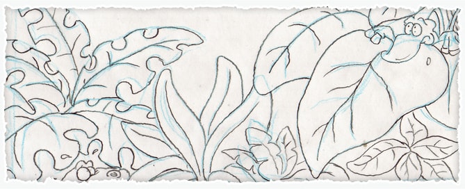 Cartoon Prehistoric Plants Sketch