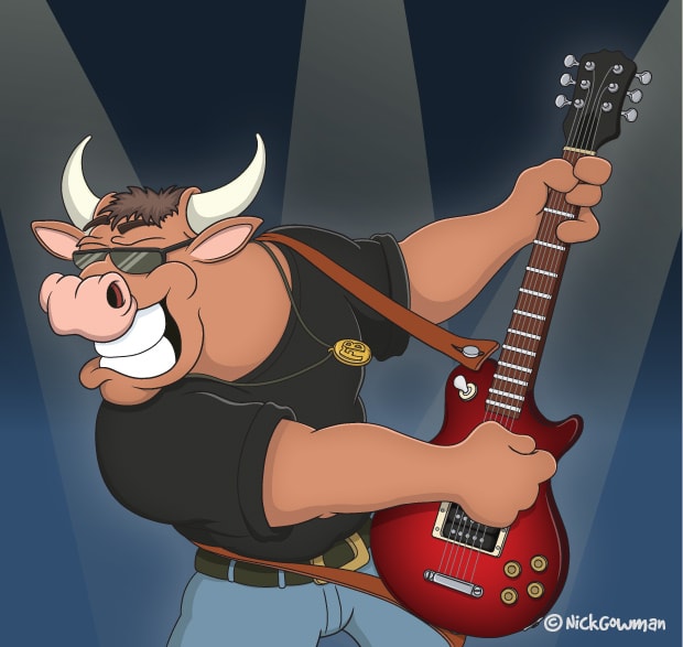 Cartoon Rocking Bull