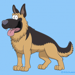 Cartoon German Shepherd