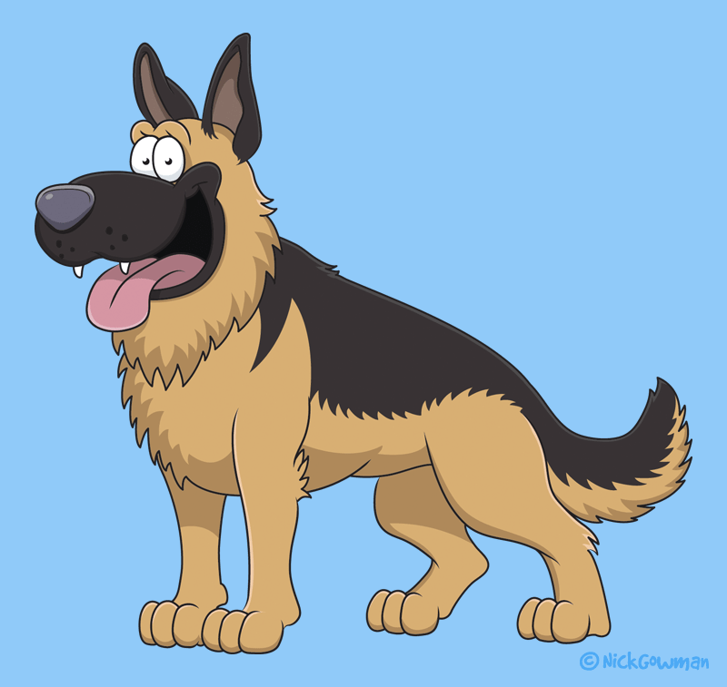 Cartoon German Shepherd