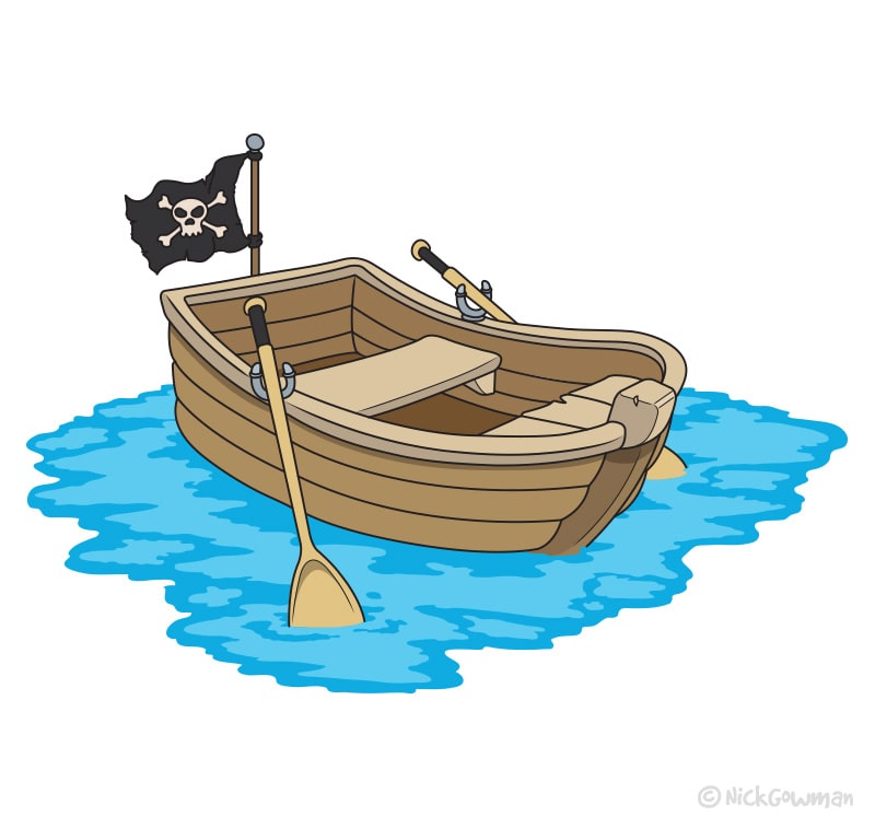 Cartoon Rowboat