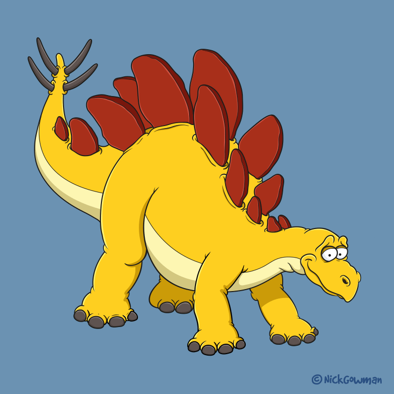 cartoon stegosaurus