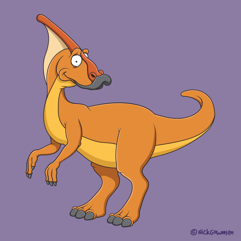 Parasaurolophus cartoon