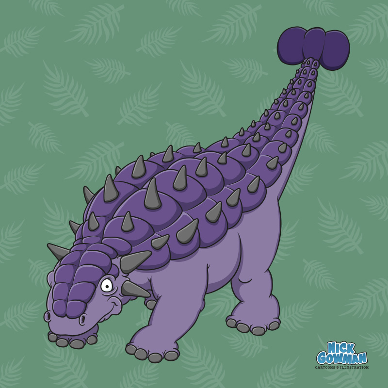 cartoon ankylosaurus dinosaur