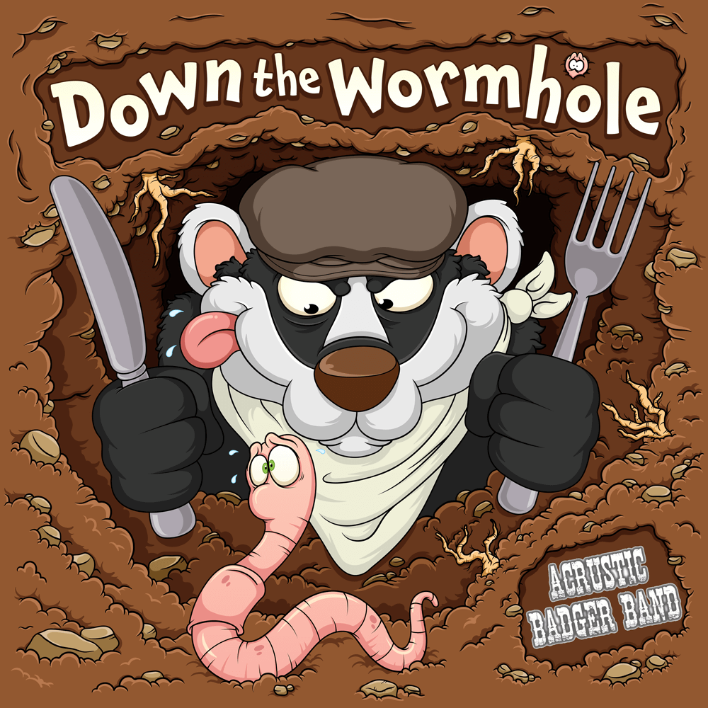 Cartoon badger band down the wormhole