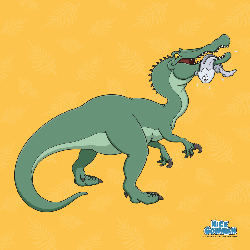 cartoon baryonyx dinosaur