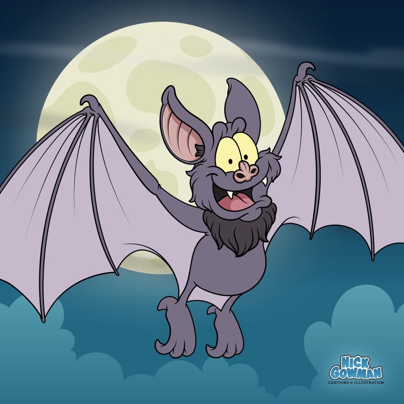 Cartoon bat | Cute bat vector cartoon character