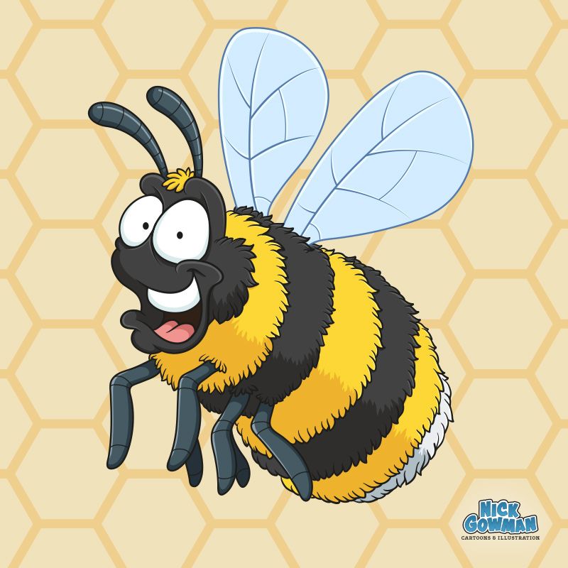 Cartoon Bee | A cute bumblebee cartoon character, creating a buzz!