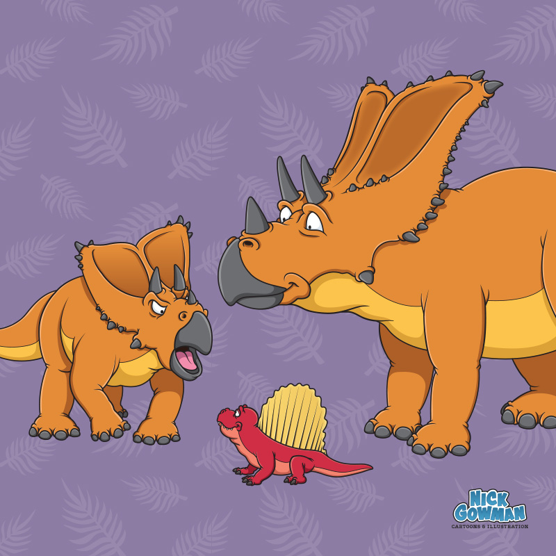 cartoon chasmosaurus dinosaur