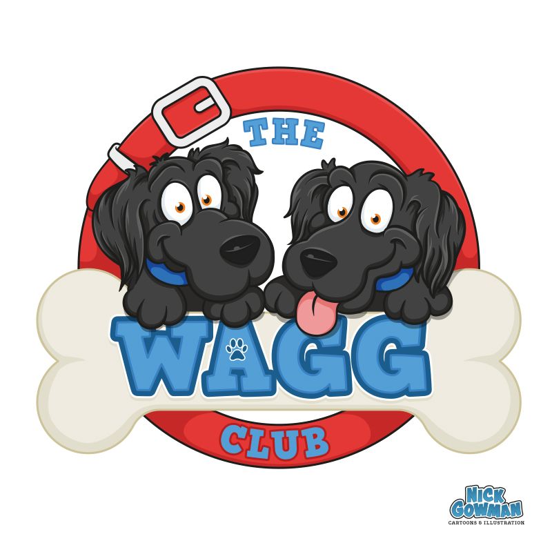 Cartoon Dog Grooming Logo