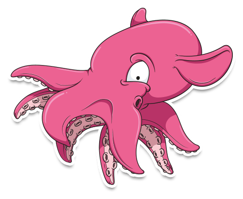 Cartoon dumbo octopus