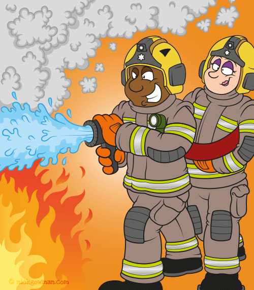 Cartoon Firefighters
