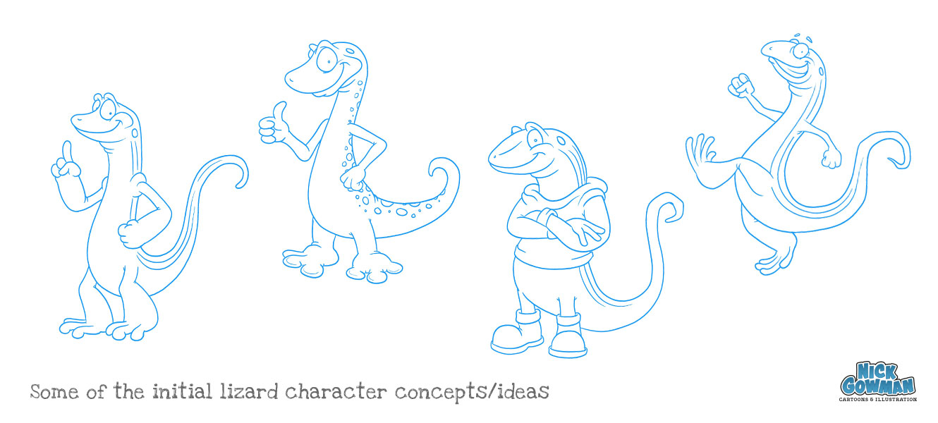 Cartoon lizard drawing