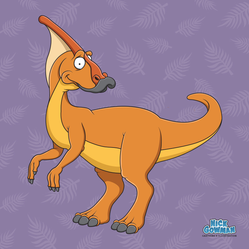 cartoon parasaurolophus