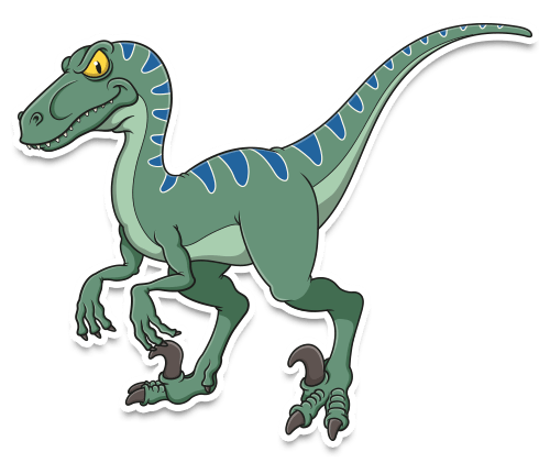 cartoon velociraptor dinosaur