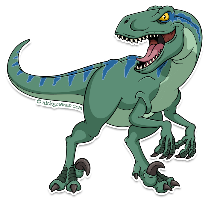 cartoon velociraptor dinosaur