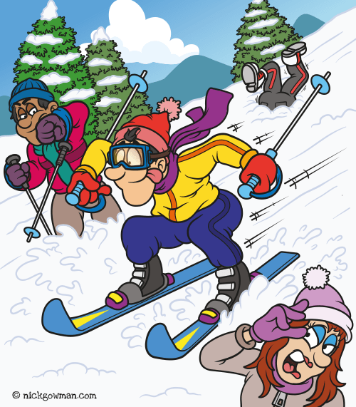 Cartoon Skiing