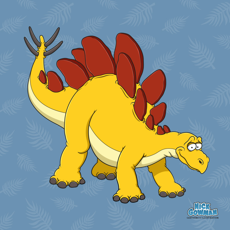 cartoon stegosaurus dinosaur