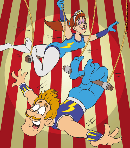 Cartoon Trapeze Artists