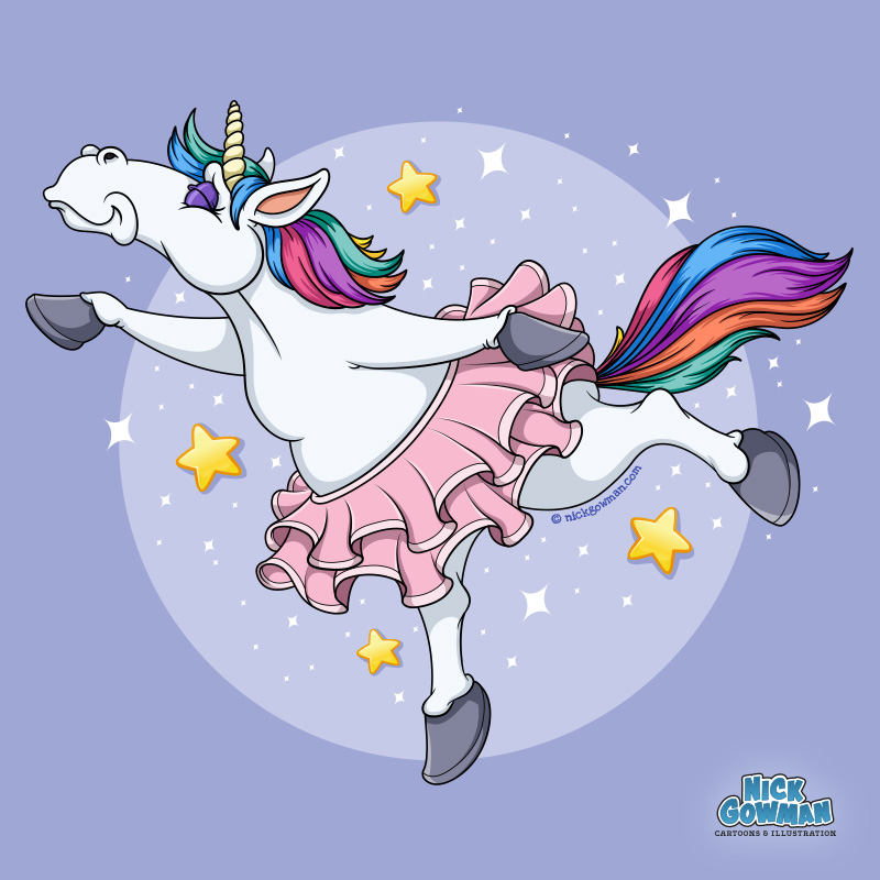 Cartoon Unicorn | A graceful vector ballet illustration