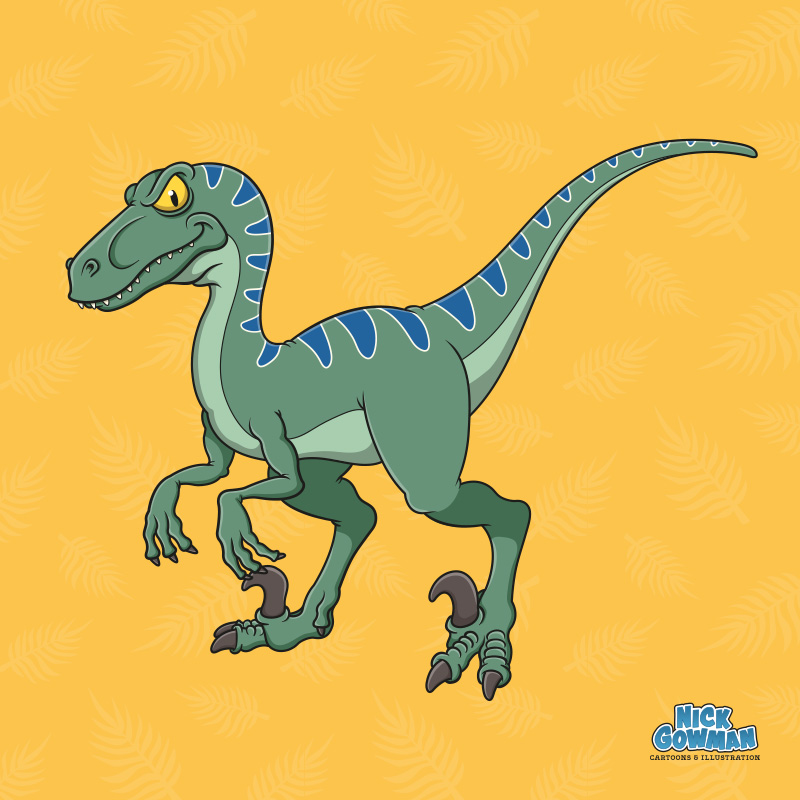 cartoon velociraptor dinosaur