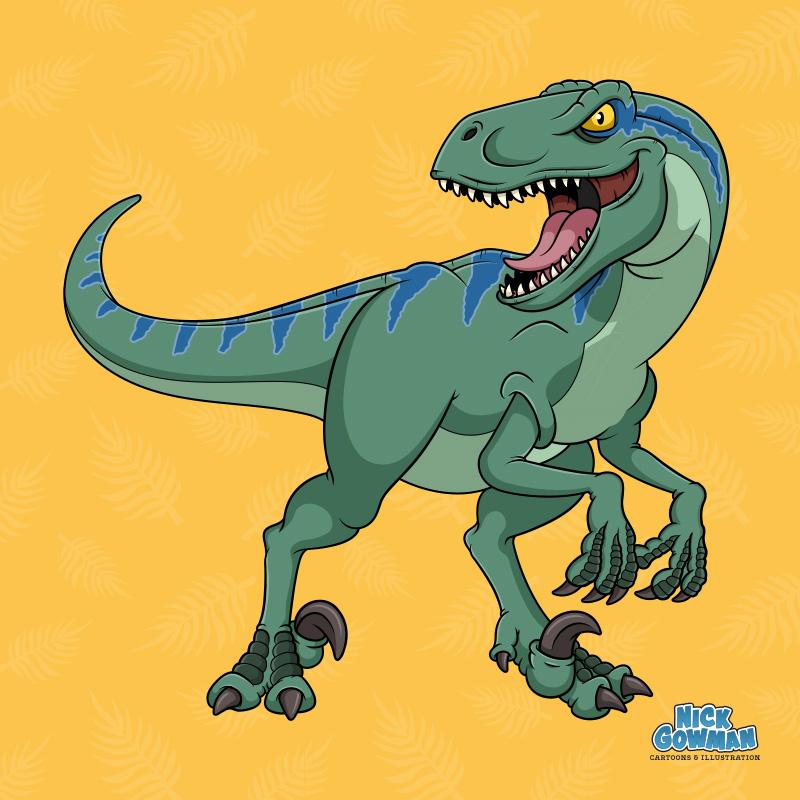 cartoon velociraptor dinosaur