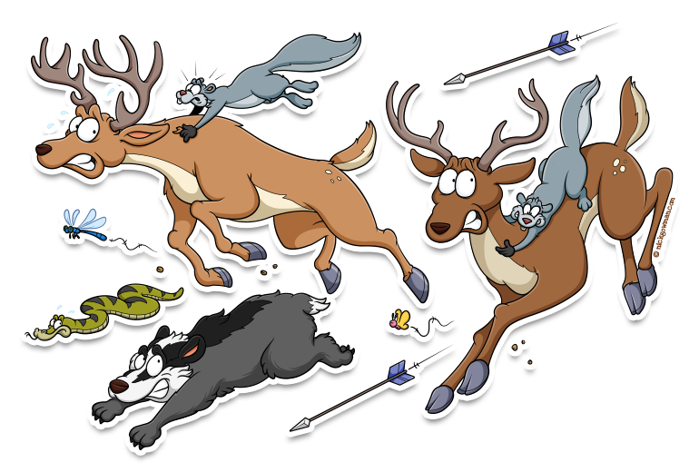 Cartoon woodland creatures