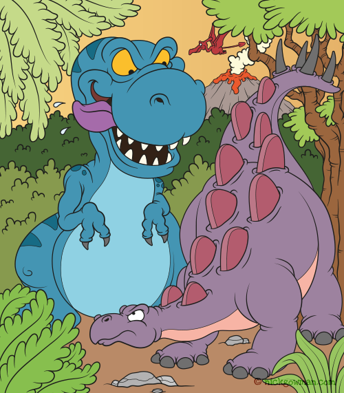 Children's Dinosaur Book Illustration