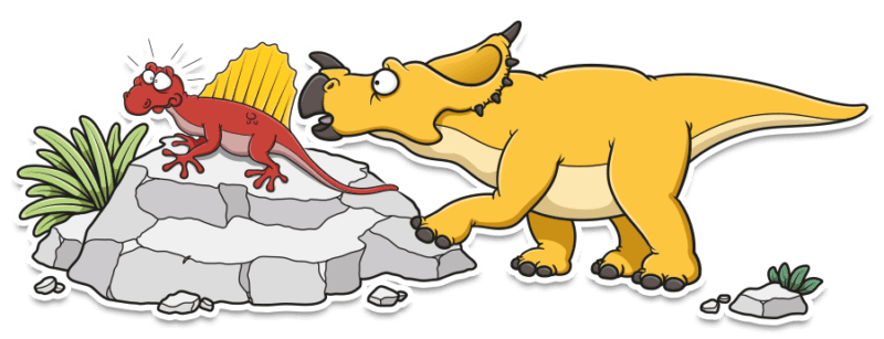Cartoon Dinosaurs Illustrated Beasties From The Mesozoic Period