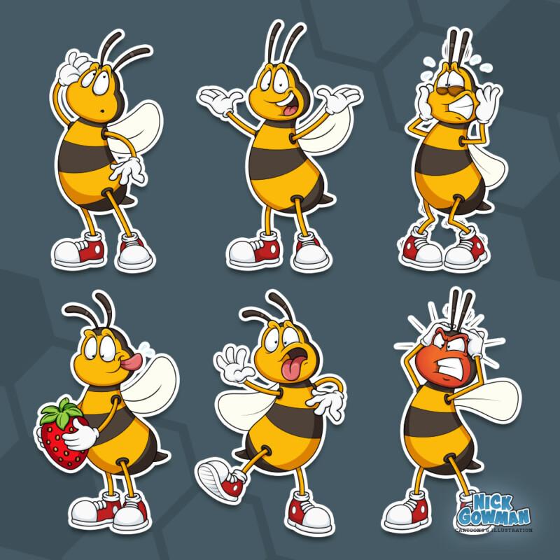 Cute cartoon bee mascot