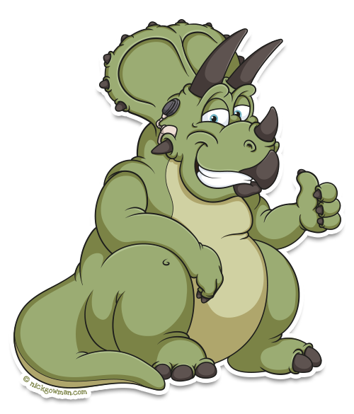 cute cartoon triceratops mascot