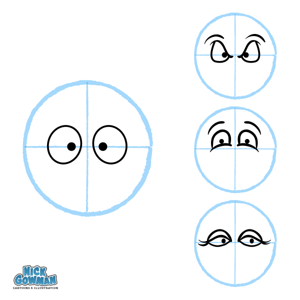 Draw some eyes on your cartoon face