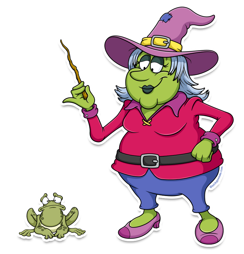 Friendly Cartoon Witch