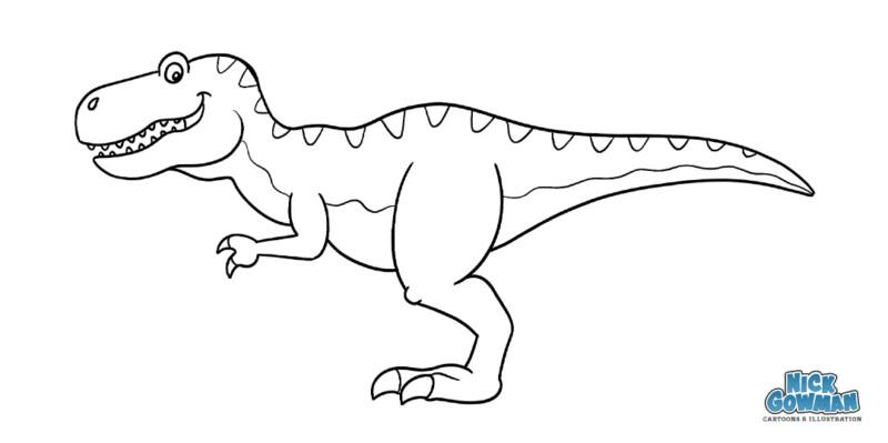 How to draw cartoon dinosaurs step 14