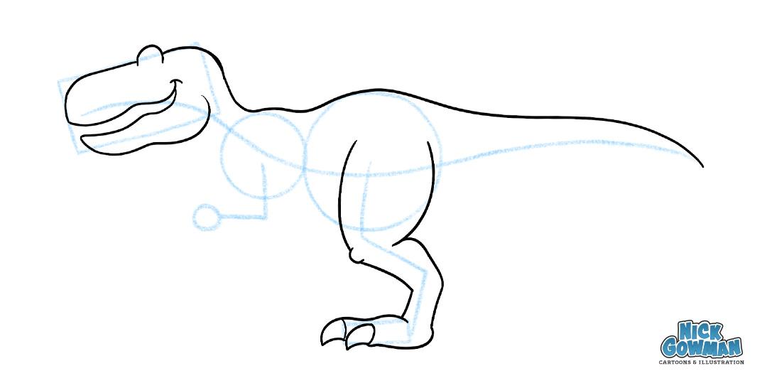 How to draw cartoon dinosaurs step 9