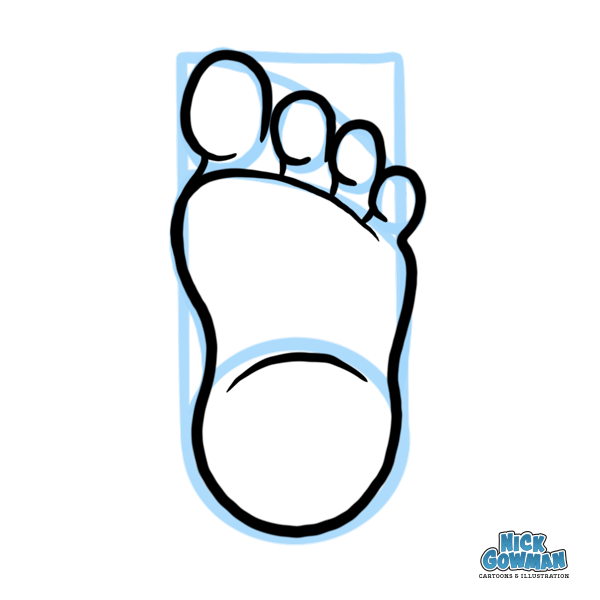 Add in some outlines to complete your cartoon foot