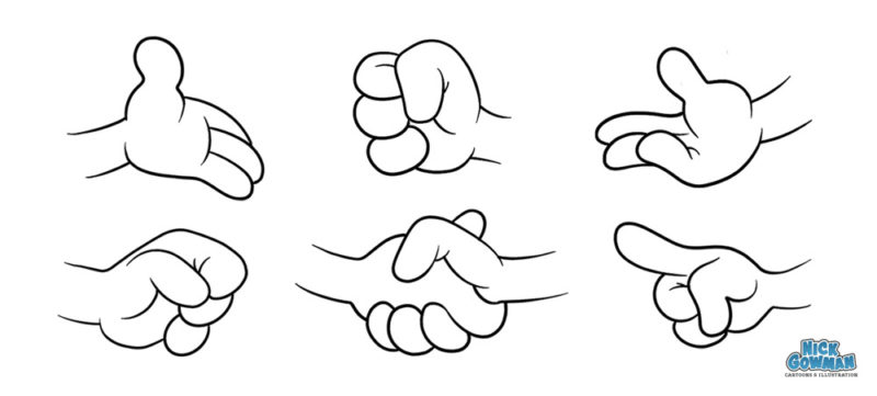how to draw cartoon hands