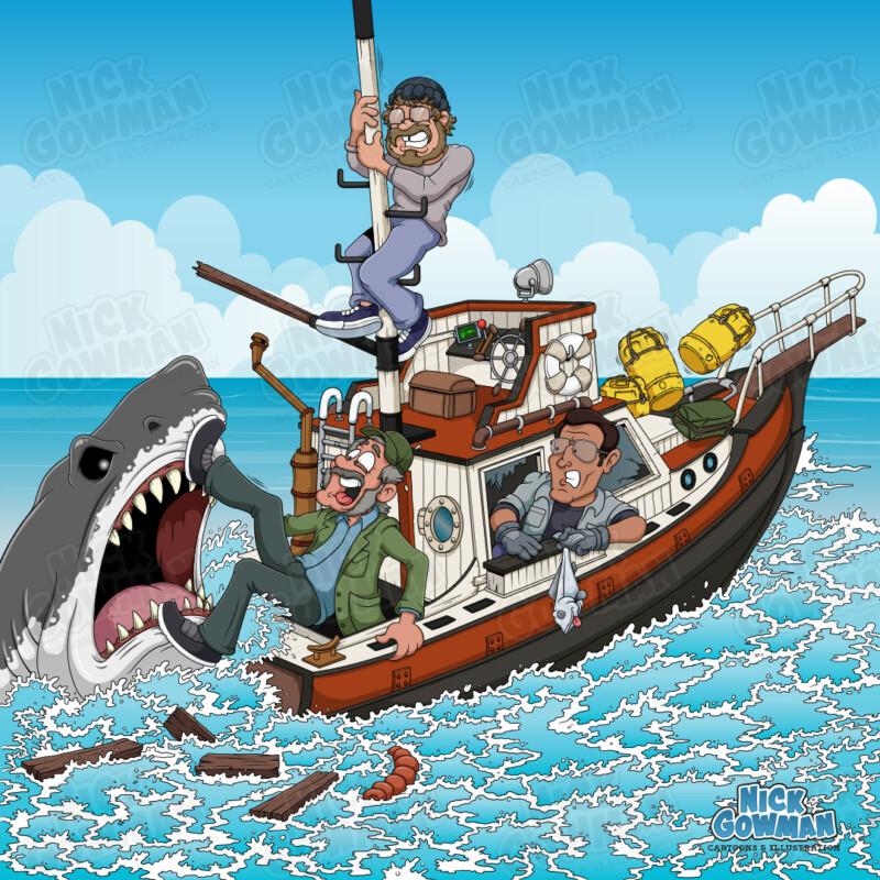 Jaws Cartoon - You're gonna need a bigger boat!