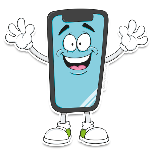 cartoon mobile phone mascot design