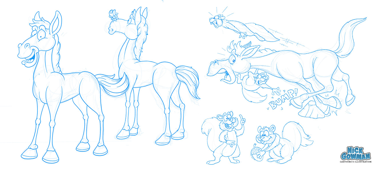 New Forest Pony Cartoon Sketches