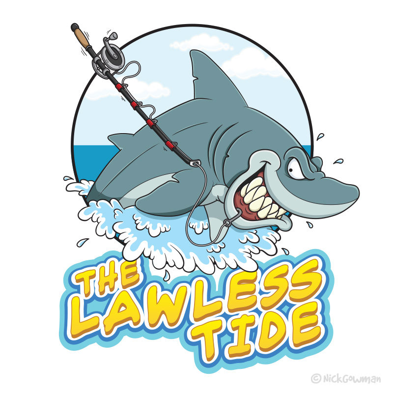 cartoon shark logo